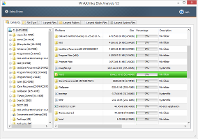 Showing the Disk Analysis module in WinUtilities Professional Edition